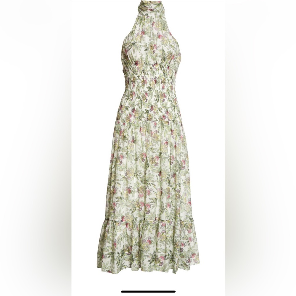 NWOT Cinq a Sept Cotton & Silk Dover Sleeveless Halter Midi Tea Dress Size 12 - Picture 5 of 15